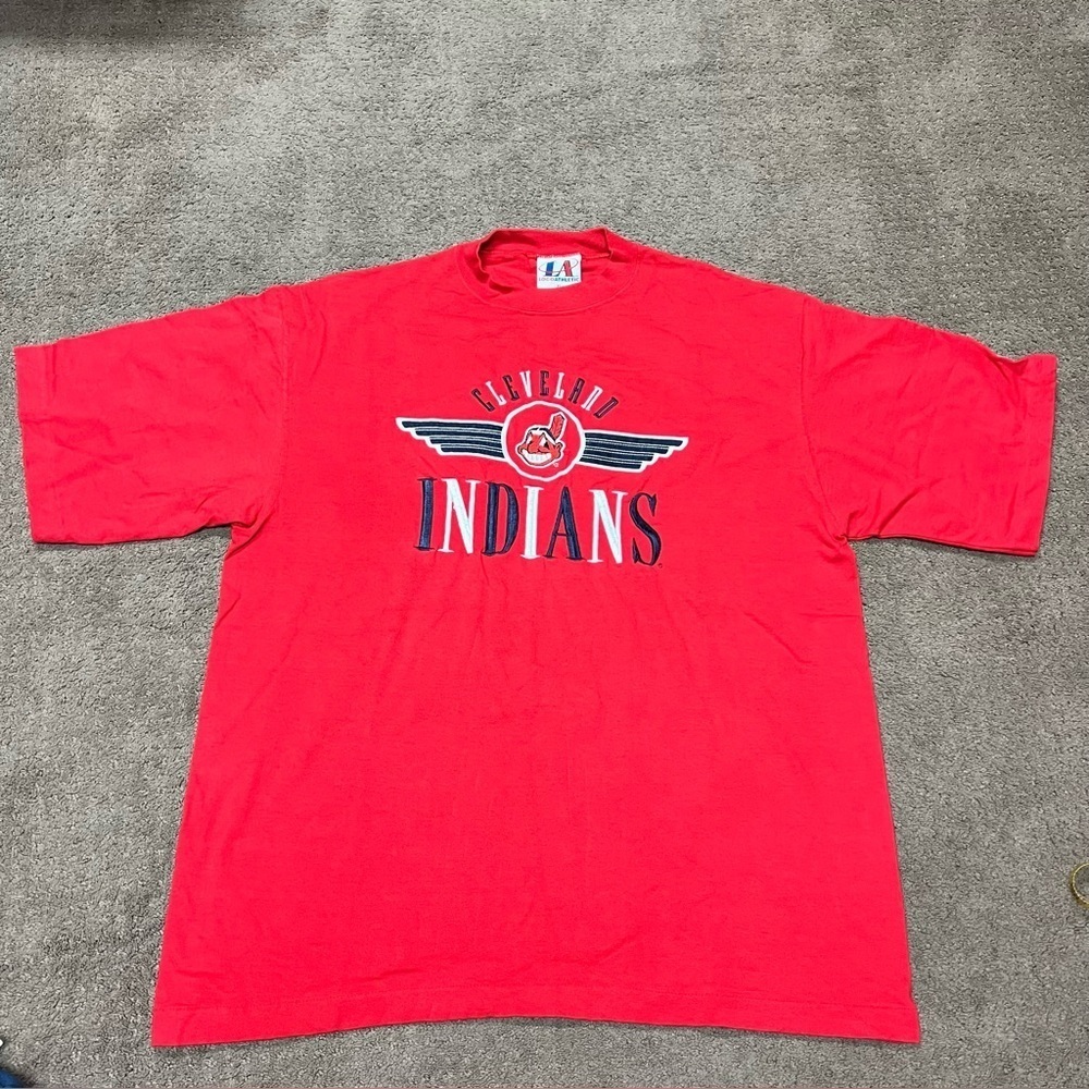 Cleveland Indians Vintage Short Sleeve Red shirt size XL Logo Athletic